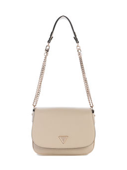 Guess - Beige Solid Fedora Shoulder Bag