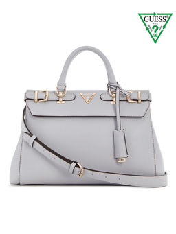 Guess - Grey Solid Eco Ali Luxury Satchel Bag