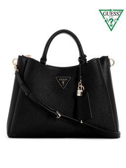 Guess - Black Solid Eco Jazlynn Girlfriend Satchel Bag