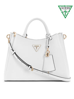Guess - White Solid Eco Jazlynn Girlfriend Satchel Bag