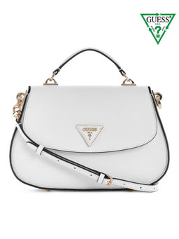 Guess - White Textured Eco Jazlynn Top Sling Bag