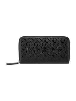 Guess - Black Printed Haddington Zip Around Wallet