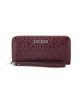 Guess - Merlot Red Printed Abbas Zip Around Wallet