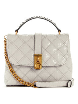 Guess - Off White Quilted Gaia Mini Top Handle Sling Bag