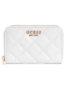 Guess - White Textured Laurel Zip Around Wallet