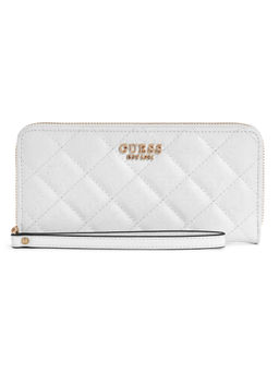Guess - White Textured Laurel Zip Around Wallet