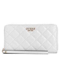 Guess - White Textured Laurel Cheque Organizer Wallet