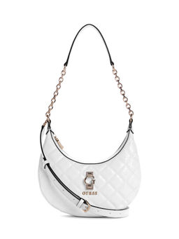 Guess - White Textured Bessey Hobo Bag