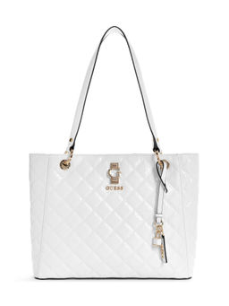 Guess - White Quilted Bessey Noel Shoulder Bag