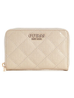 Guess - Sand Beige Textured Laurel Zip Around Wallet