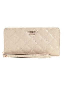 Guess - Sand Beige Quilted Laurel Cheque Organizer Zip Around Wallet