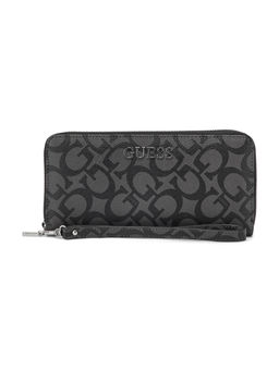 Guess - Coal Grey Printed Abbas Zip Around Wallet