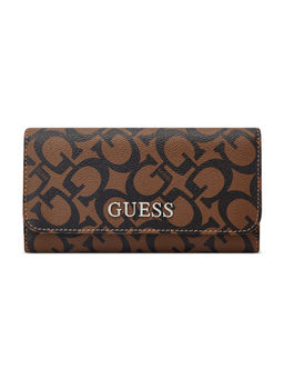 Guess - Dark Brown Printed Abbas Slim Wallet
