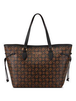 Guess - Dark Brown Printed Ashburn Tote Bag