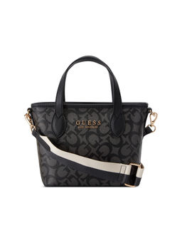 Guess - Coal Grey Printed Ashburn Mini Shoulder Bag