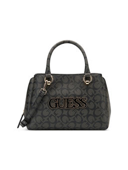 Guess - Coal Grey Printed Reinee Satchel Bag