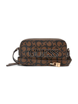 Guess - Dark Brown Printed Reinee Mini Sling Bag