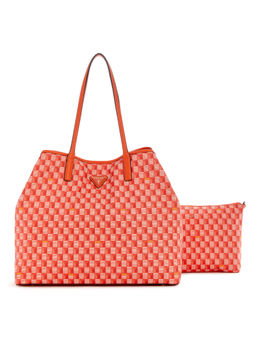 Guess - Orange Logo Printed Wave Shoulder Bag with Pouch (Set of 2)