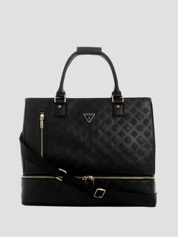 Guess - Black Printed Wilder Shopper Tote Bag