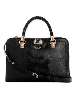 Guess - Black Textured Orlina Society Satchel Bag