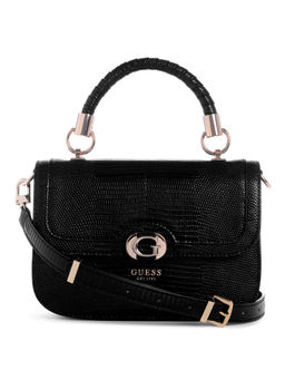 Guess - Black Textured Orlina Top Handle Sling Bag