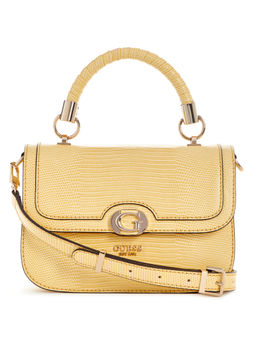 Guess - Cornsilk Yellow Textured Orlina Top Handle Sling Bag