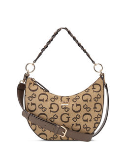 Guess - Brown Printed Monica Mini Hobo Bag