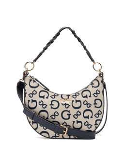 Guess - Navy Blue Printed Monica Mini Hobo Bag
