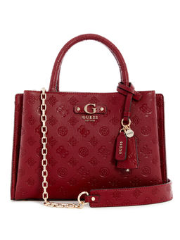 Guess - Claret Red Self Design Gerty Girlfriend Shoulder Bag