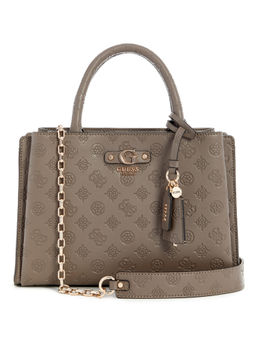 Guess - Dark Taupe Printed Gerty Girlfriend Satchel Bag