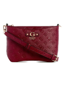 Guess - Claret Red Self Design Gerty Sling Bag