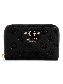 Guess - Black Self Design Gerty Zip Around Wallet