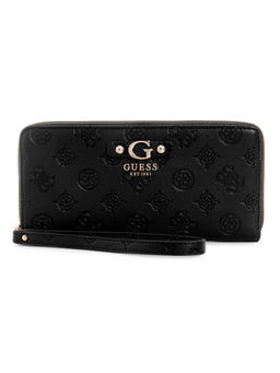 Guess - Black Self Design Gerty Zip Around Wallet