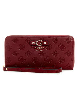 Guess - Claret Red Self Design Gerty Zip Around Wallet