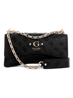 Guess - Black Self Design Gerty Convertible Sling Bag