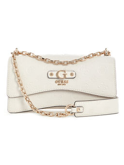 Guess - Off White Self Design Gerty Convertible Sling Bag