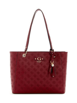 Guess - Claret Red Self Design Gerty Noel Tote Bag
