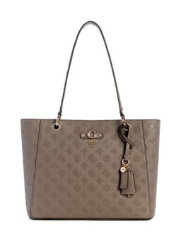 Guess - Dark Taupe Self Design Gerty Noel Tote Bag