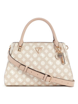 Guess - Sand Beige Printed Noelle Luxury Satchel Bag