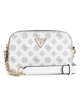 Guess - White Logo Printed Noelle Sling Bag