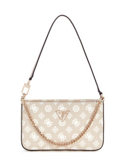 Guess - Sand Beige Printed Noelle Mini Top Zip Shoulder Bag