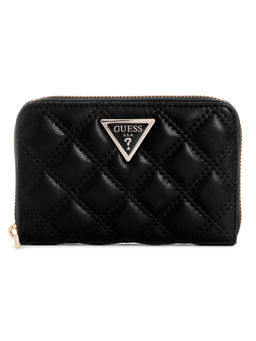 Guess - Black Quilted Giully Zip Around Wallet