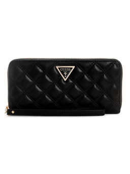 Guess - Black Quilted Giully Zip Around Wallet