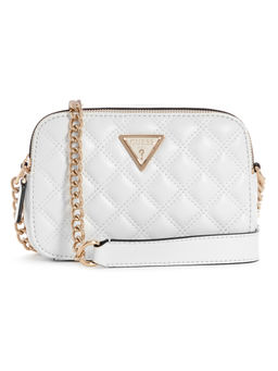 Guess - White Textured Giully Sling Bag