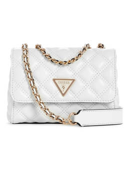 Guess - White Textured Giully Mini Sling Bag