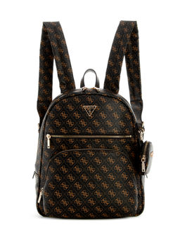 Guess - Brown Logo Printed Power Play Tech Backpack
