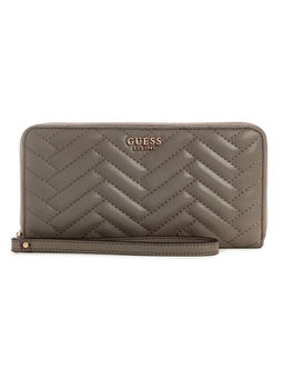 Guess - Dark Grey Quilted Anning Zip Around Wallet