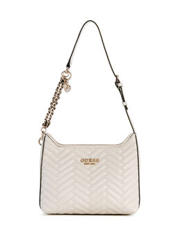 Guess - Off White Textured Anning Shoulder Bag