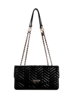 Guess - Black Quilted Anning Convertible Sling Bag