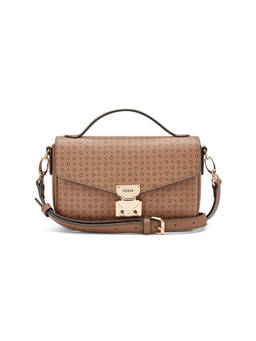 Guess - Cocoa Brown Printed Elaina Sling Bag